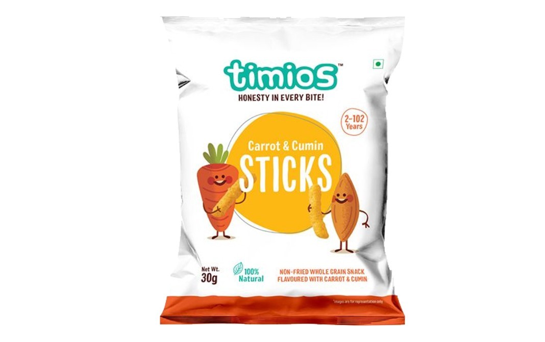 Timios Carrot & Cumin Sticks    Pack  30 grams